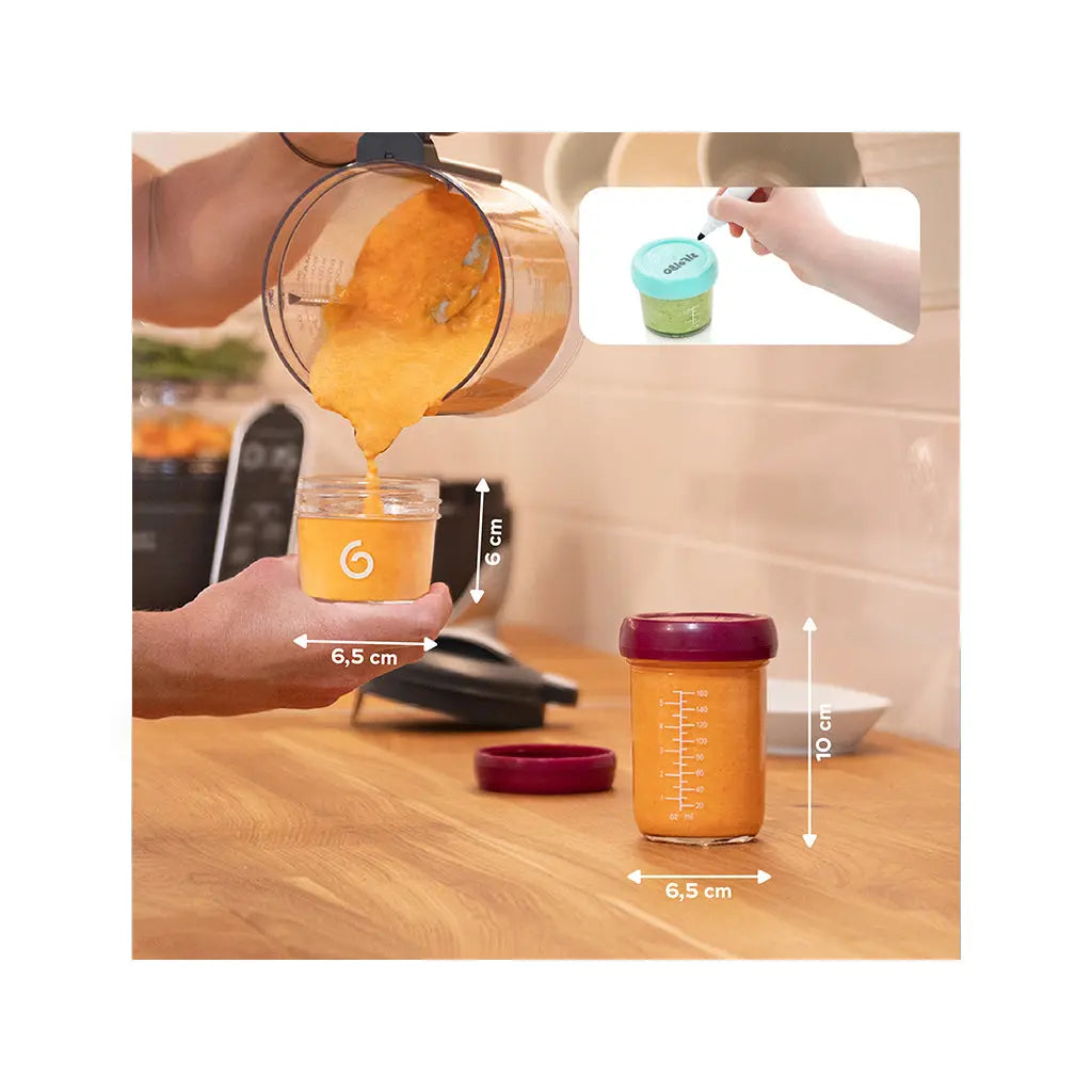 Babymoov Conjunto 8 Caixas Herméticas Vidro de 100ml e 220ml