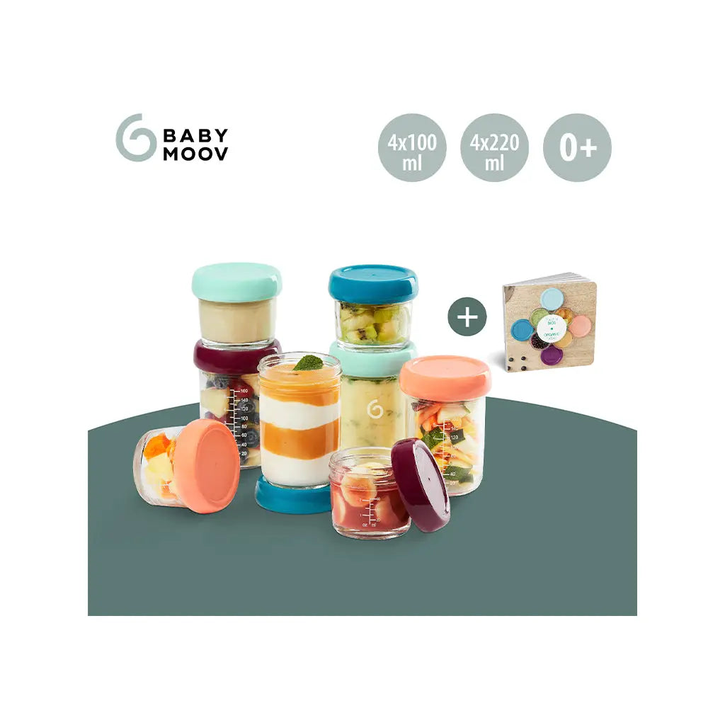 Babymoov Conjunto 8 Caixas Herméticas Vidro de 100ml e 220ml