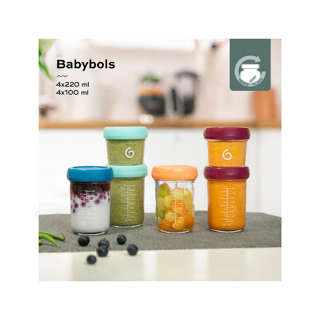 Conjunto 8 Caixas Herméticas Vidro de 100ml e 220ml Babymoov