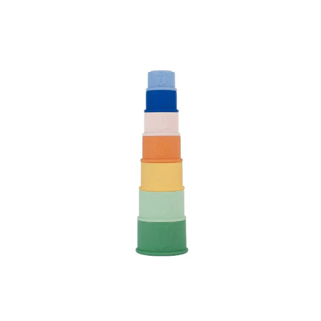 Badabulle Conjunto 7 Brinquedos Empilháveis em Silicone