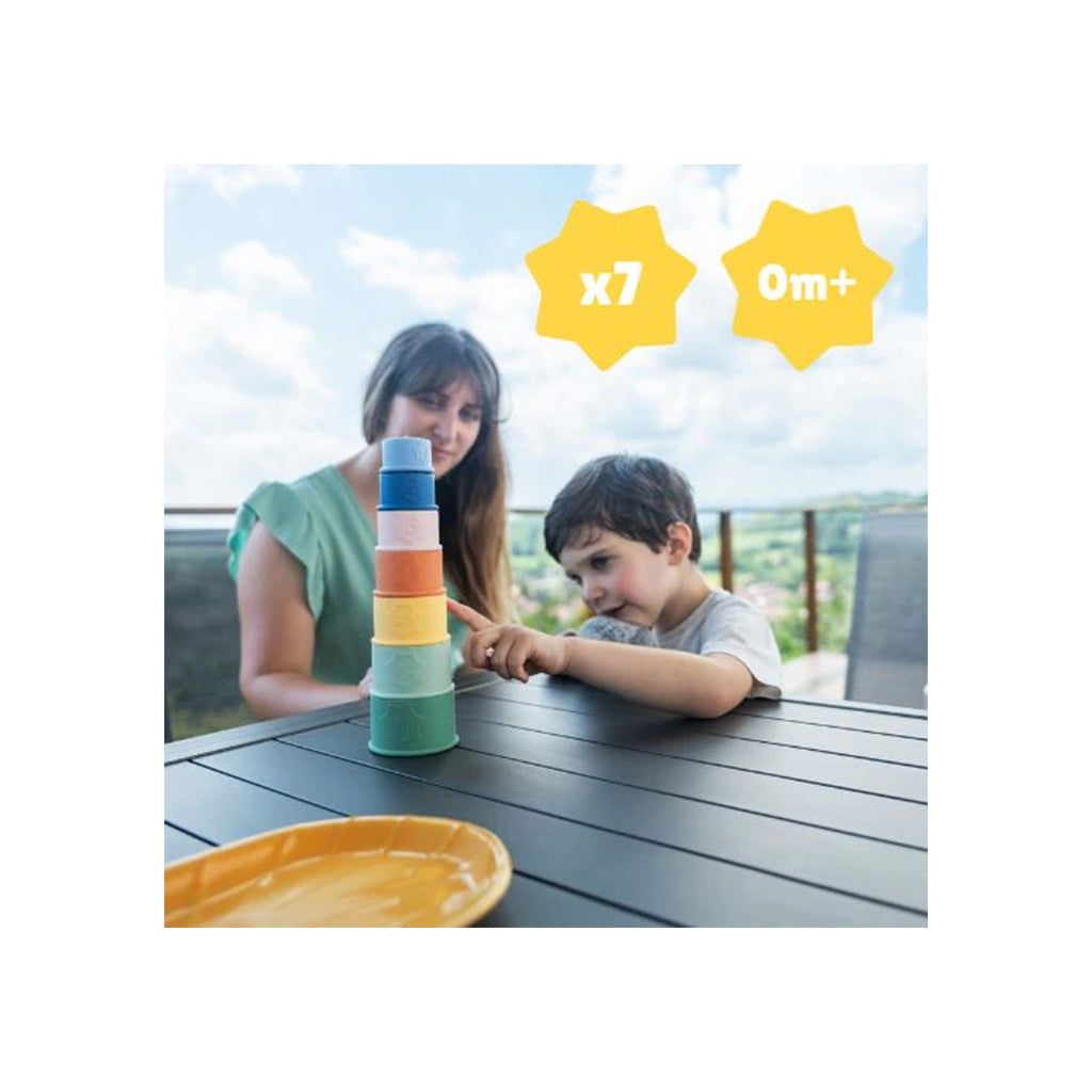 Conjunto 7 Brinquedos Empilháveis em Silicone Badabulle