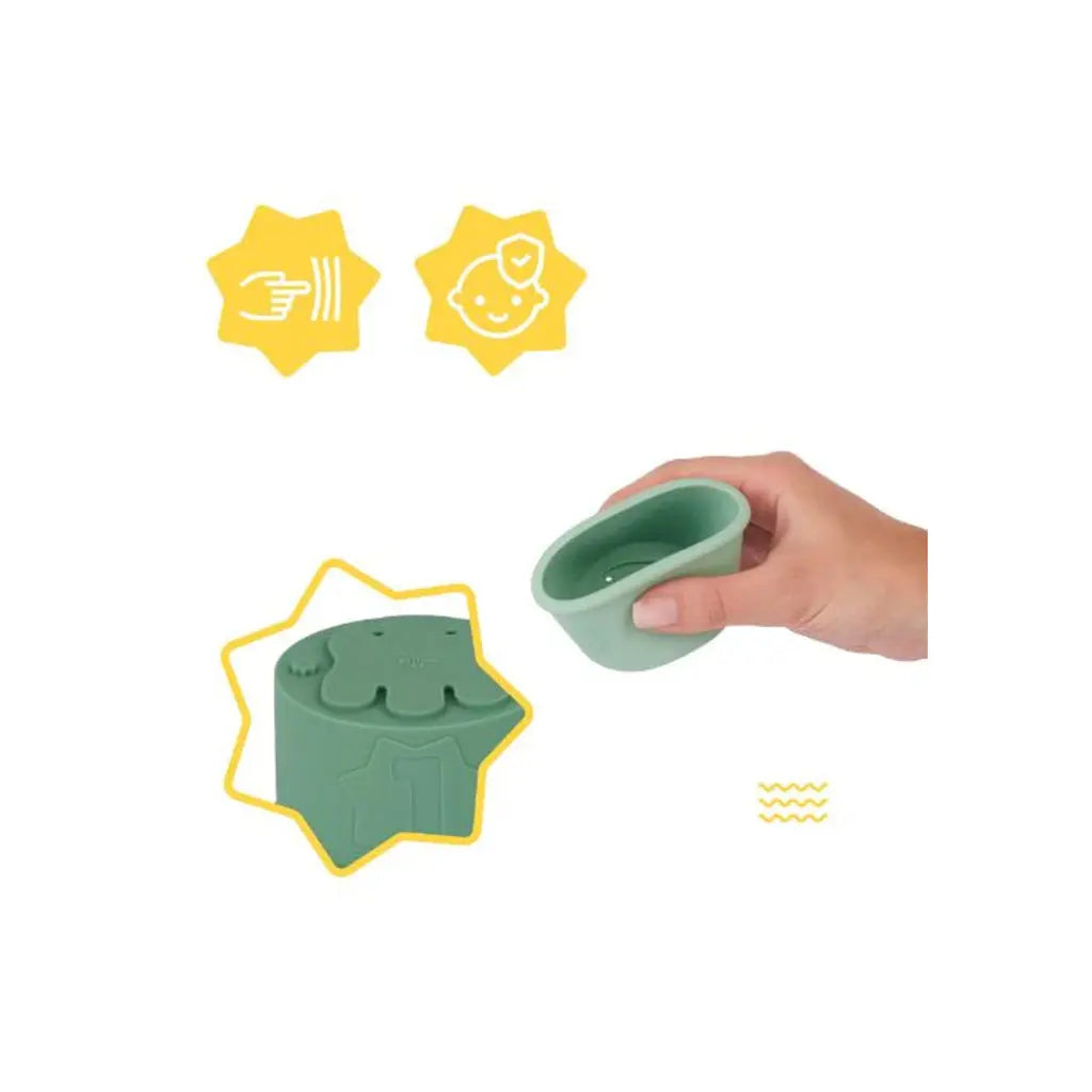 Badabulle Conjunto 7 Brinquedos Empilháveis em Silicone