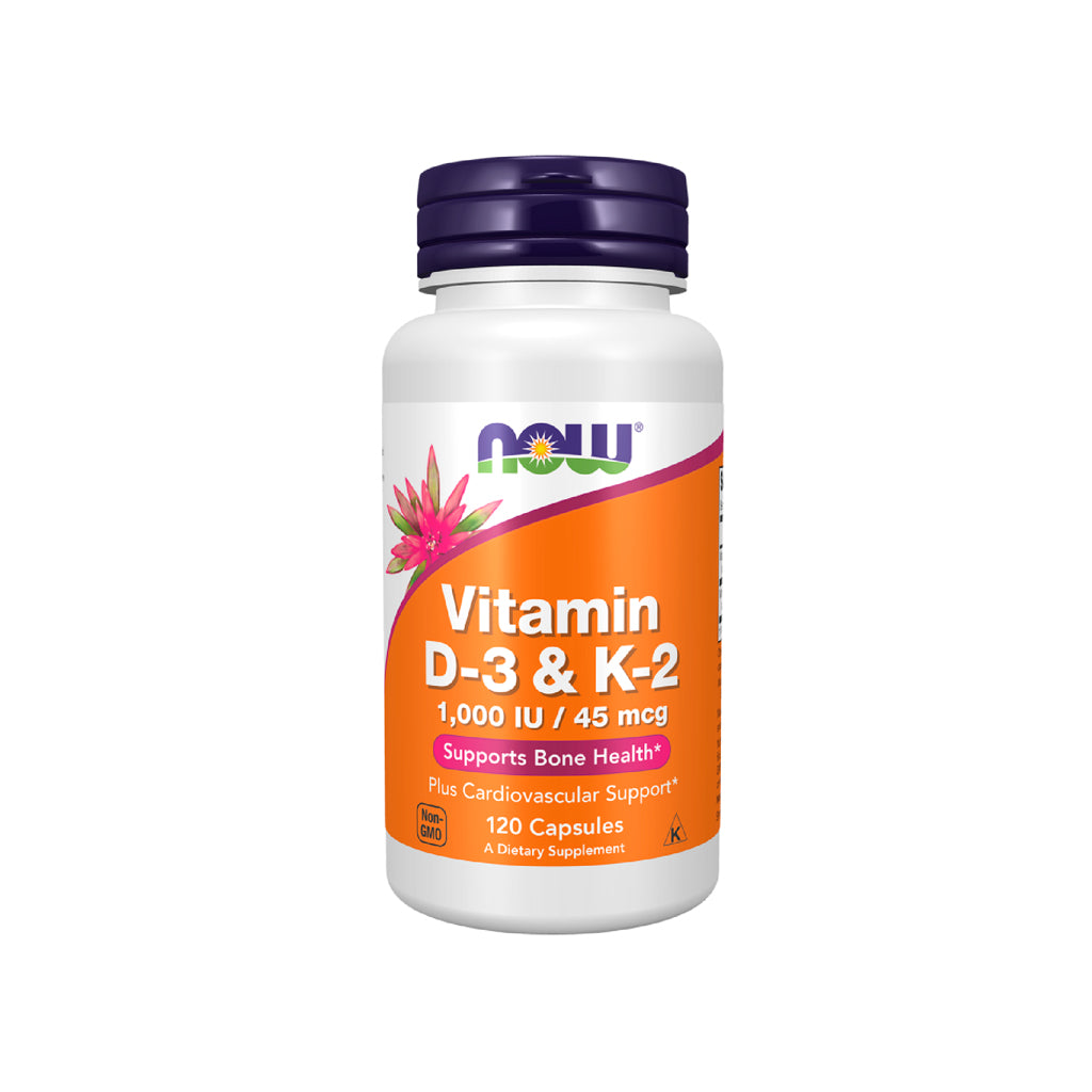 Now Suplemento Vitamina D3 1000 UI & K2 45 mcg