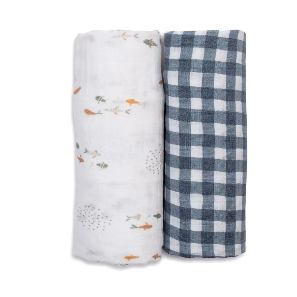 Lulujo Musselina Musselina Fish & Navy Gingham