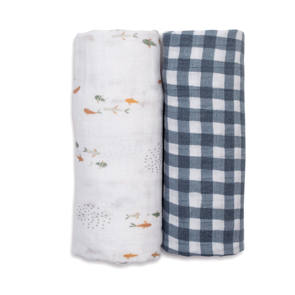 Lulujo Musselina Musselina Fish & Navy Gingham