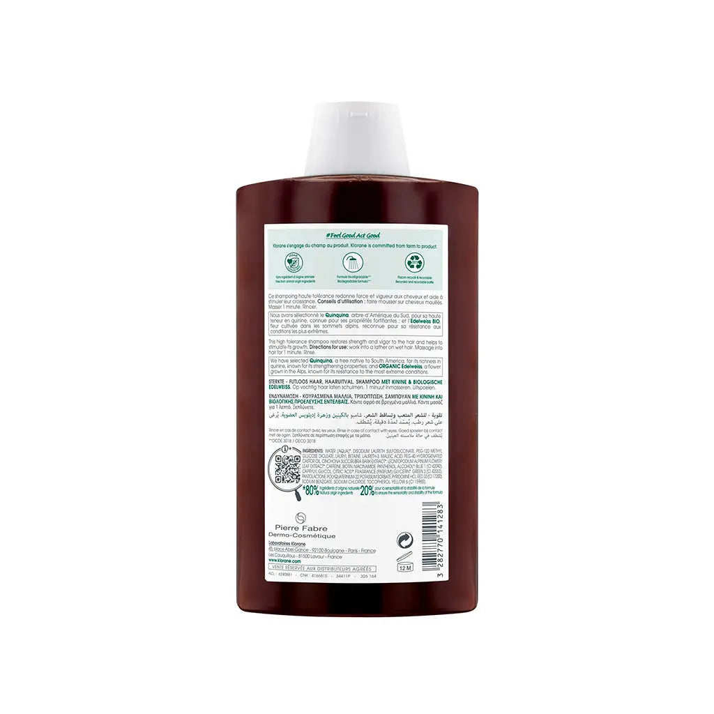 Klorane Champô Fortificante com Quinina e Edelweiss BIO