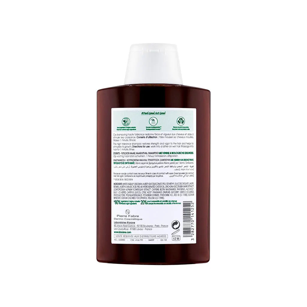 Klorane Champô Fortificante com Quinina e Edelweiss BIO