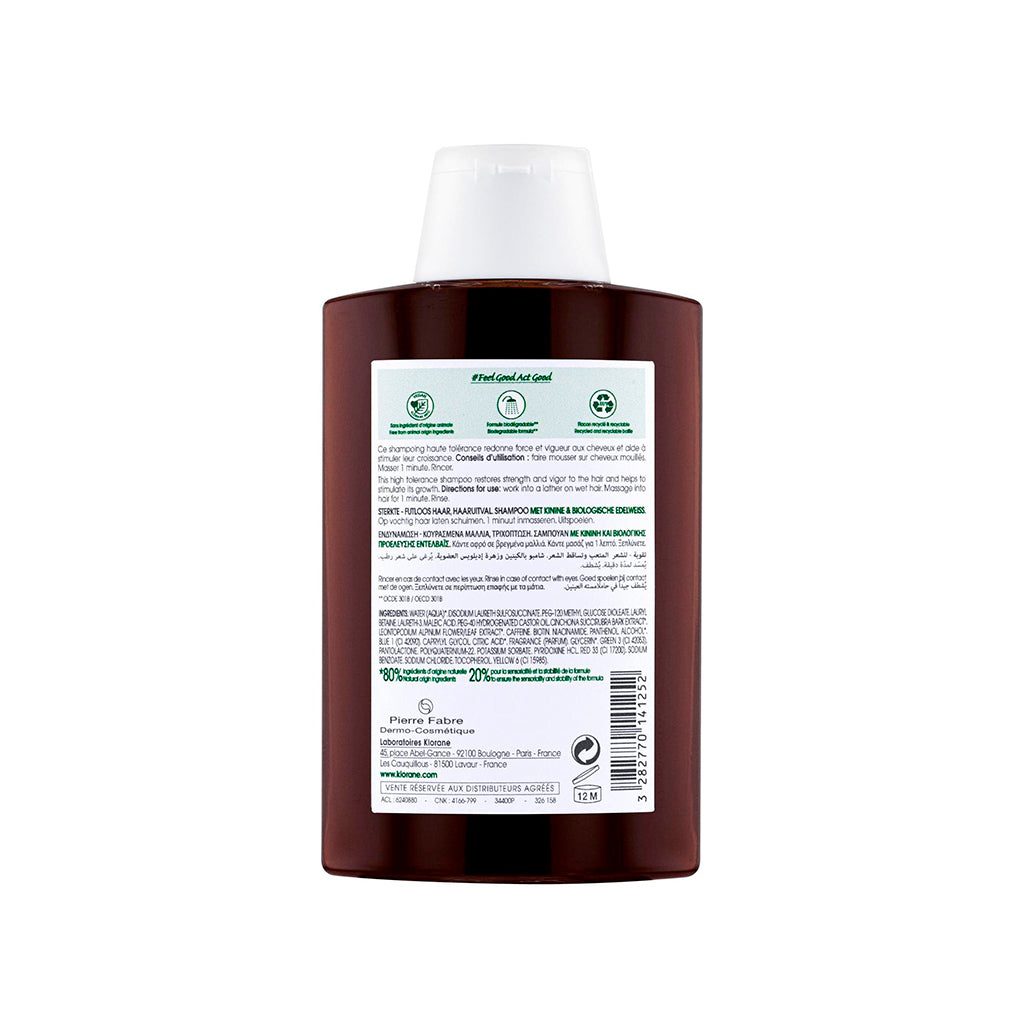 Klorane Champô Fortificante com Quinina e Edelweiss BIO