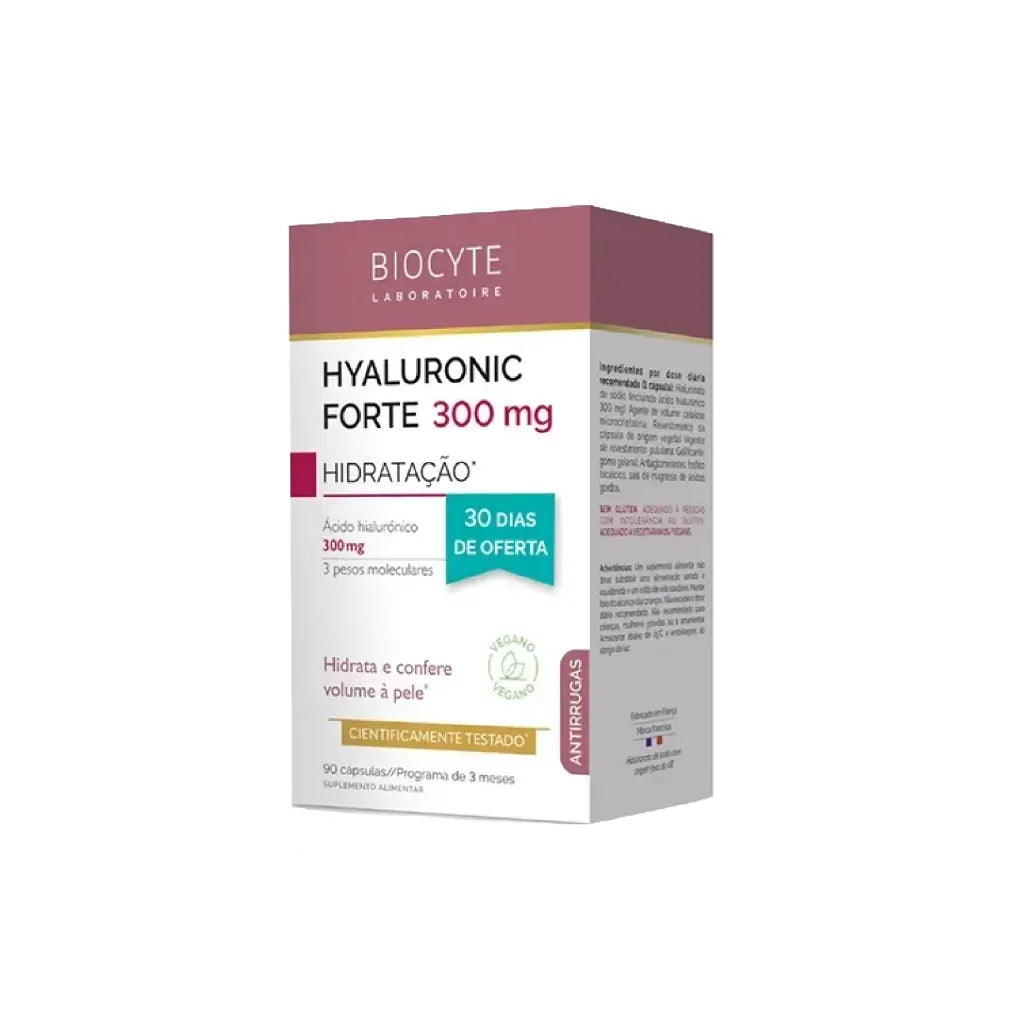Biocyte Hyaluronic Forte 300mg - Antienvelhecimento - 1 mês de Oferta