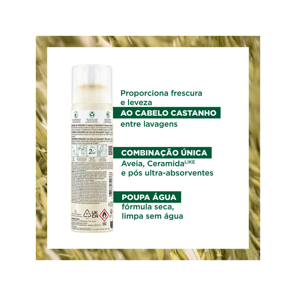 Klorane Champô Seco Aveia com Ceramidas Cor Castanho