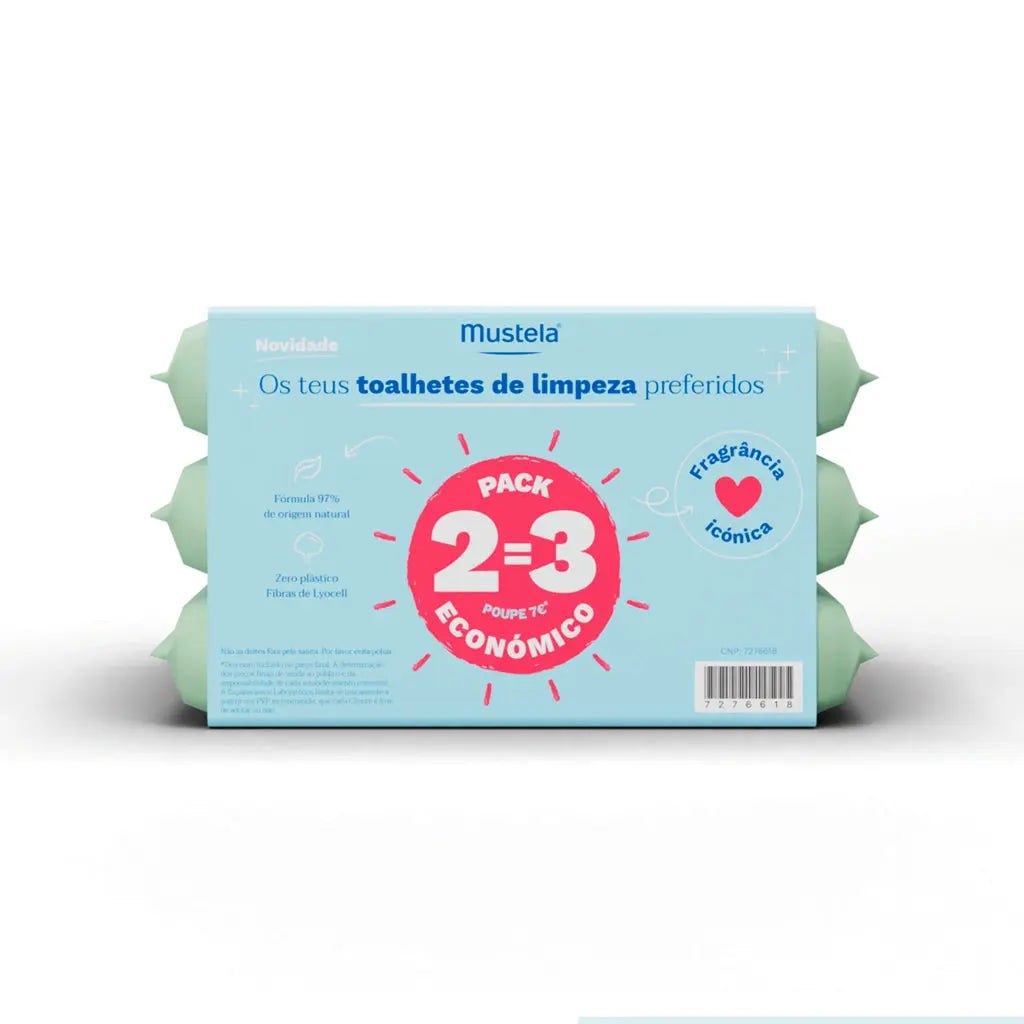 Mustela Toalhetes de Limpeza c/ Perfume 2=3