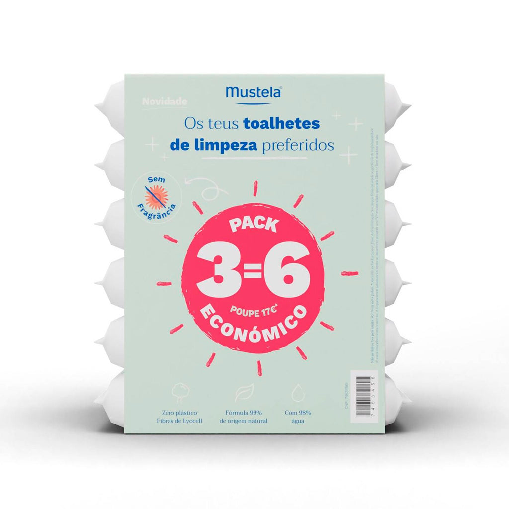 Toalhetes de Limpeza s/ Perfume 3=6 Mustela