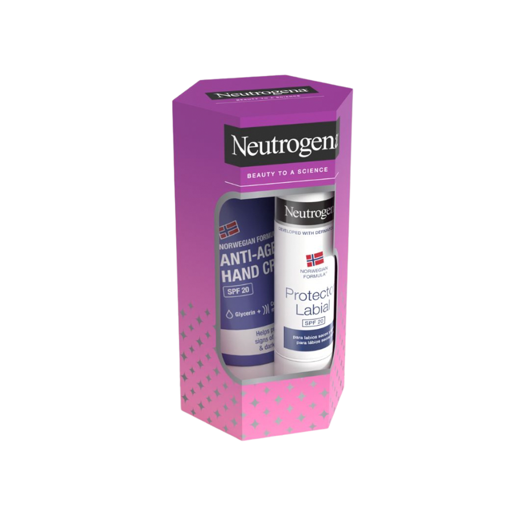 Neutrogena Creme Mãos Anti-Aging + Stick Labial SPF20