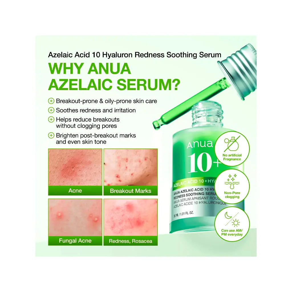 Anua Azelaic Acid 10 Hyaluron Redness Soothing Serum | Love my Pharma