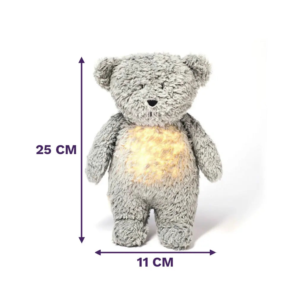 Moonie Peluche Ursinho Luz/Som Orgânico - Humming Bear Grey