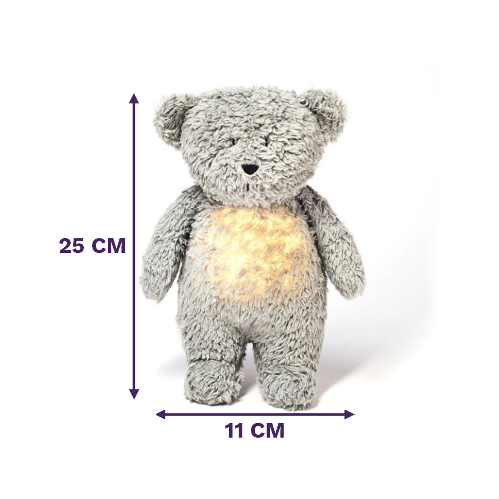 Peluche Ursinho Luz/Som Orgânico - Humming Bear Grey Moonie