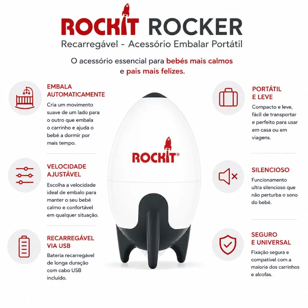 Rockit Rocker Recarregável - Acessório Embalar Portátil Rockit
