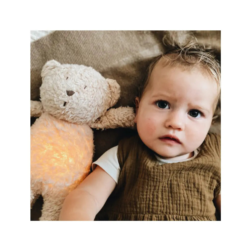 Moonie Peluche Ursinho Luz/Som Orgânico - Humming Bear Grey