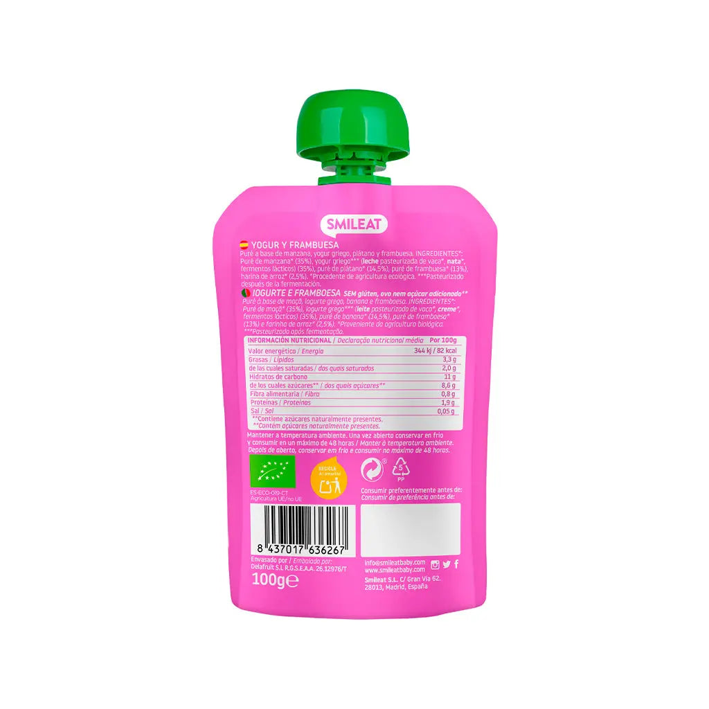 Smileat Pouch de Iogurte & Framboesa