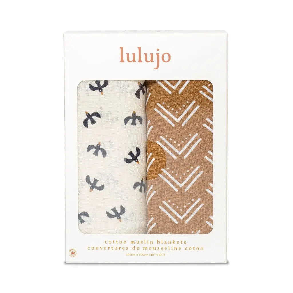 Lulujo Musselina Mudcloth & Black Birds