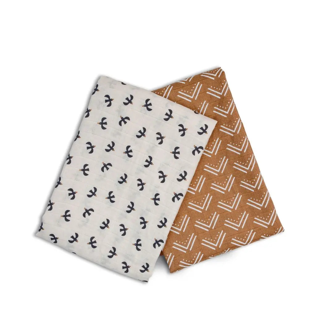 Lulujo Musselina Mudcloth & Black Birds