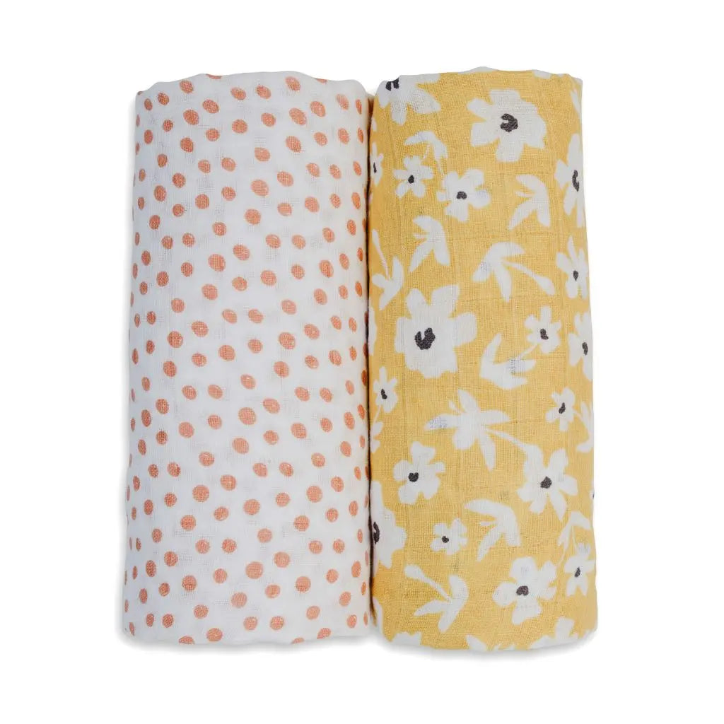 Lulujo Musselina Yellow Wildflowers & Dots