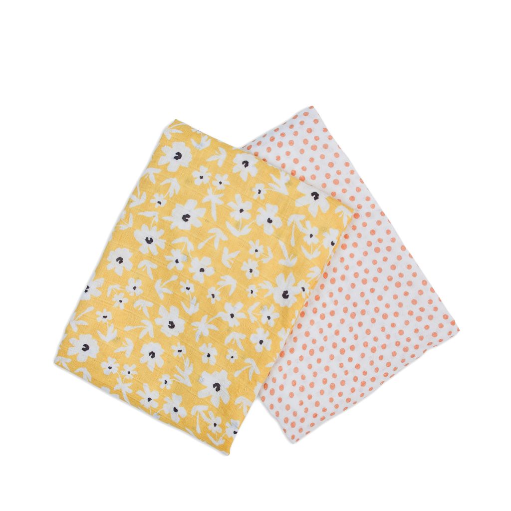 Lulujo Musselina Yellow Wildflowers & Dots