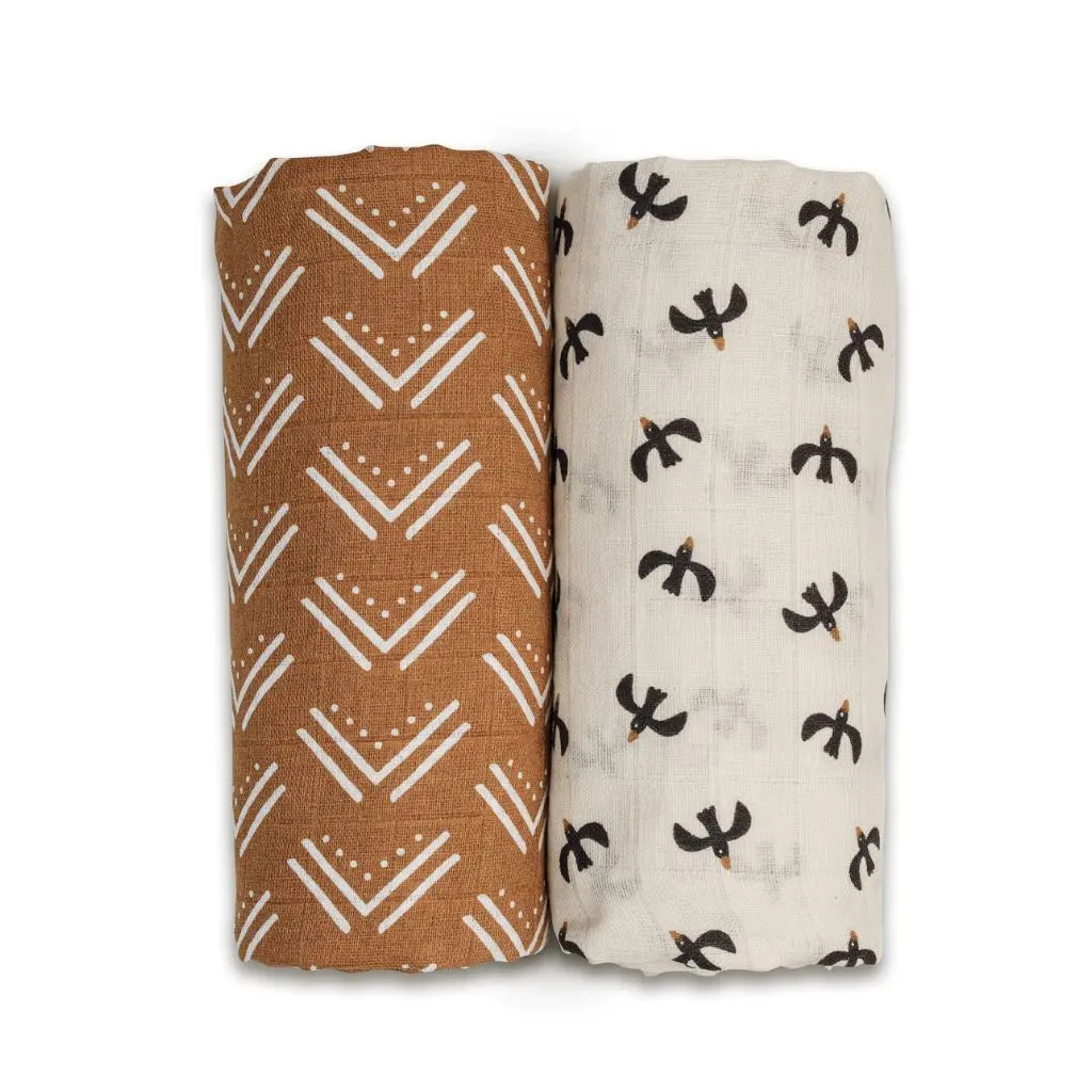 Lulujo Musselina Mudcloth & Black Birds