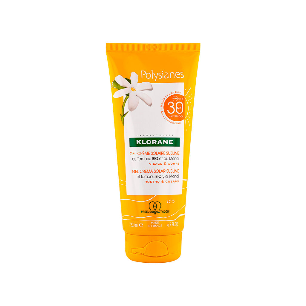 Klorane Solar Polysianes Gel-Creme Sublime SPF30 com Tamanu Bio e Monoï