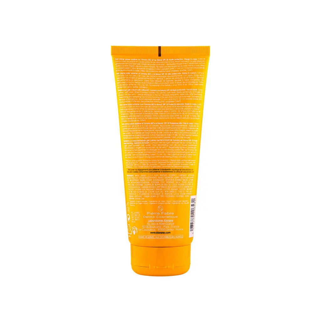 Solar Polysianes Gel-Creme Sublime SPF30 com Tamanu Bio e Monoï Klorane
