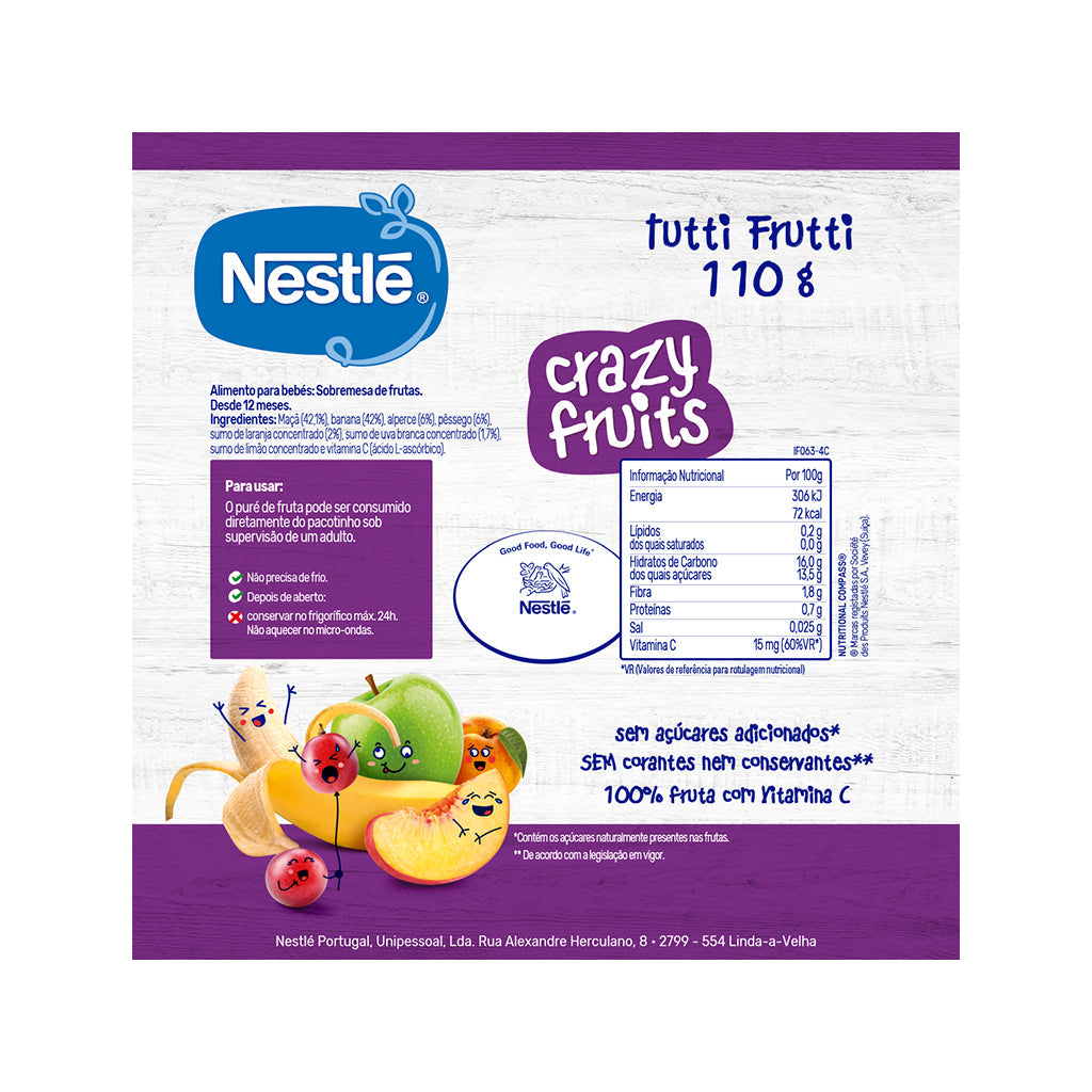 Nestlé Nestlé "Crazy Fruits" - Tutti Frutti (Pacotinho de Fruta)