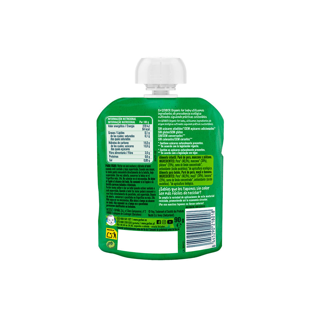 Gerber - Pera, Maçã e Banana (Pacotinho de Fruta) Gerber