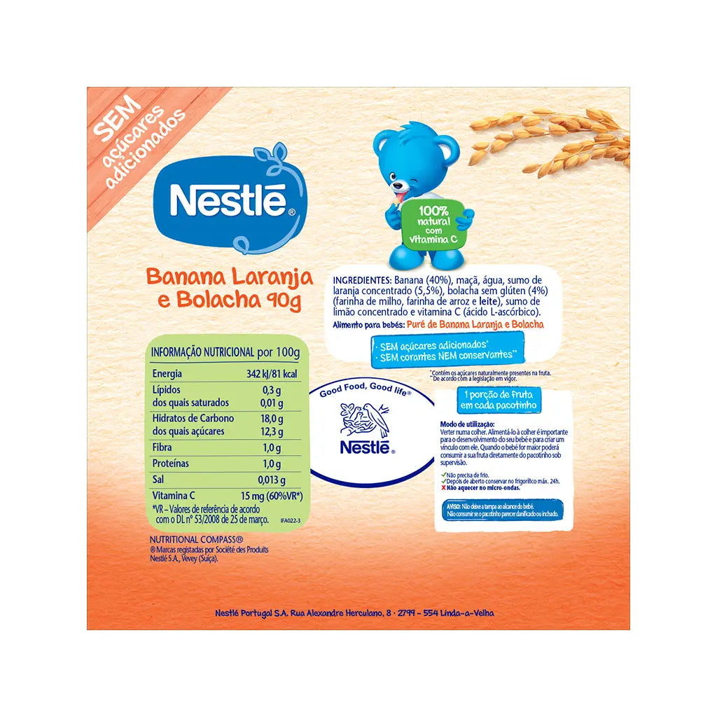 Nestlé Nestlé - Banana, Laranja e Bolacha (Pacotinho de Fruta)
