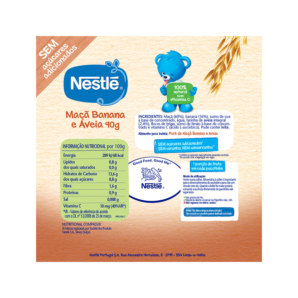 Nestlé Nestlé - Maçã, Banana e Aveia (Pacotinho de Fruta) - Love my Pharma