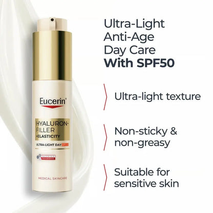 Eucerin Hyaluron Filer Elasticity Creme Dia Ultra Light SPF50