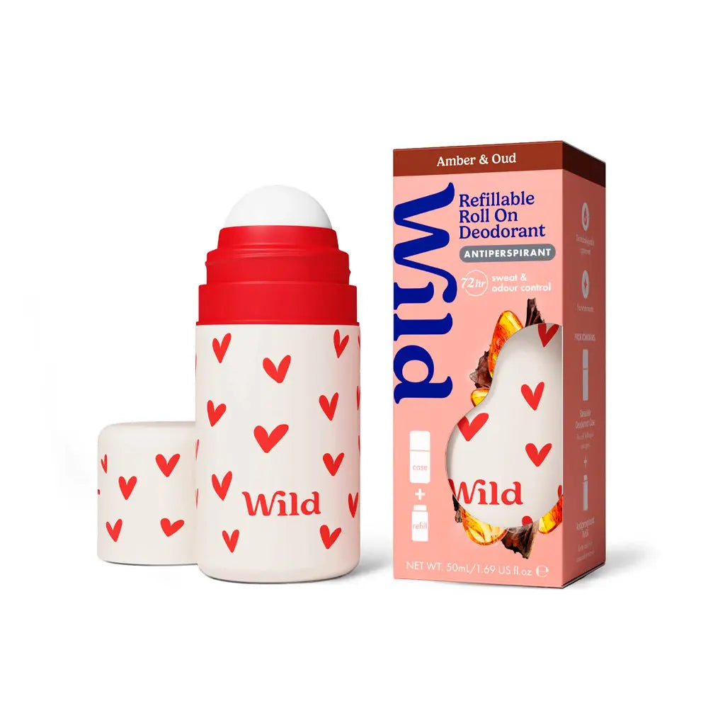 Deo Roll-On Anti-Transpirante Caixa e Recarga Corações Âmbar e Ágar
