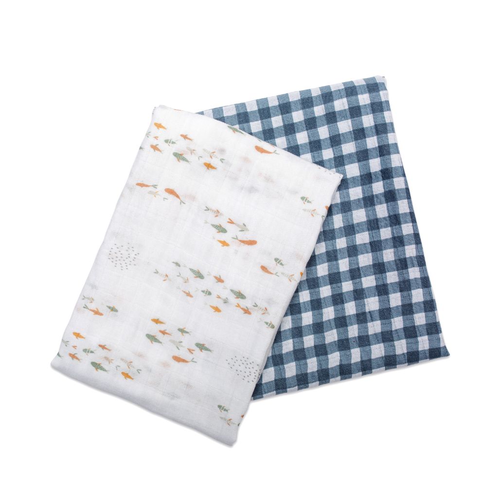Lulujo Musselina Musselina Fish &amp; Navy Gingham - Love my Pharma