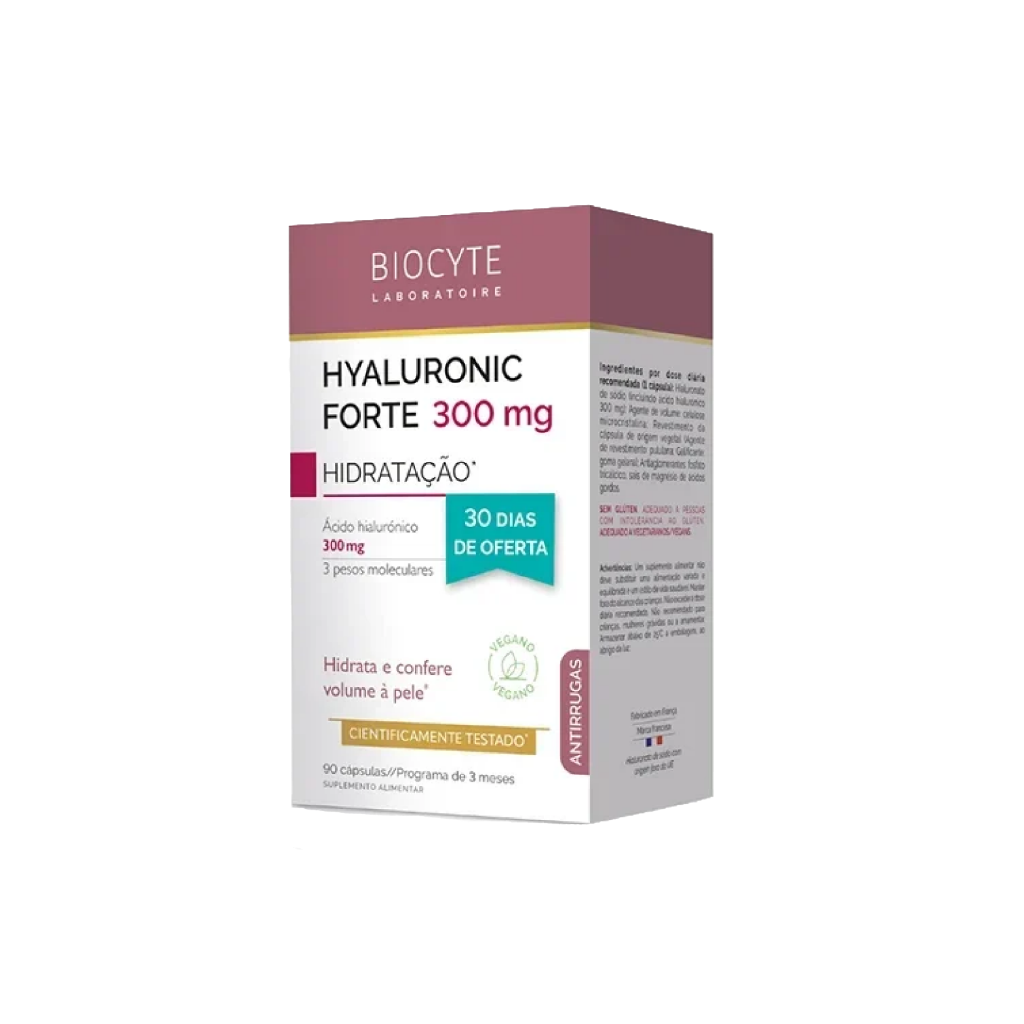 Biocyte Hyaluronic Forte 300mg - Antienvelhecimento - 1 mês de Oferta - Love my Pharma
