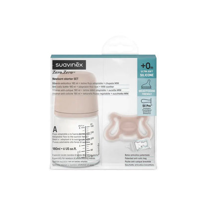 Suavinex Conjunto Zero-Zero Biberão 180mL + Chupeta (-2-2M)