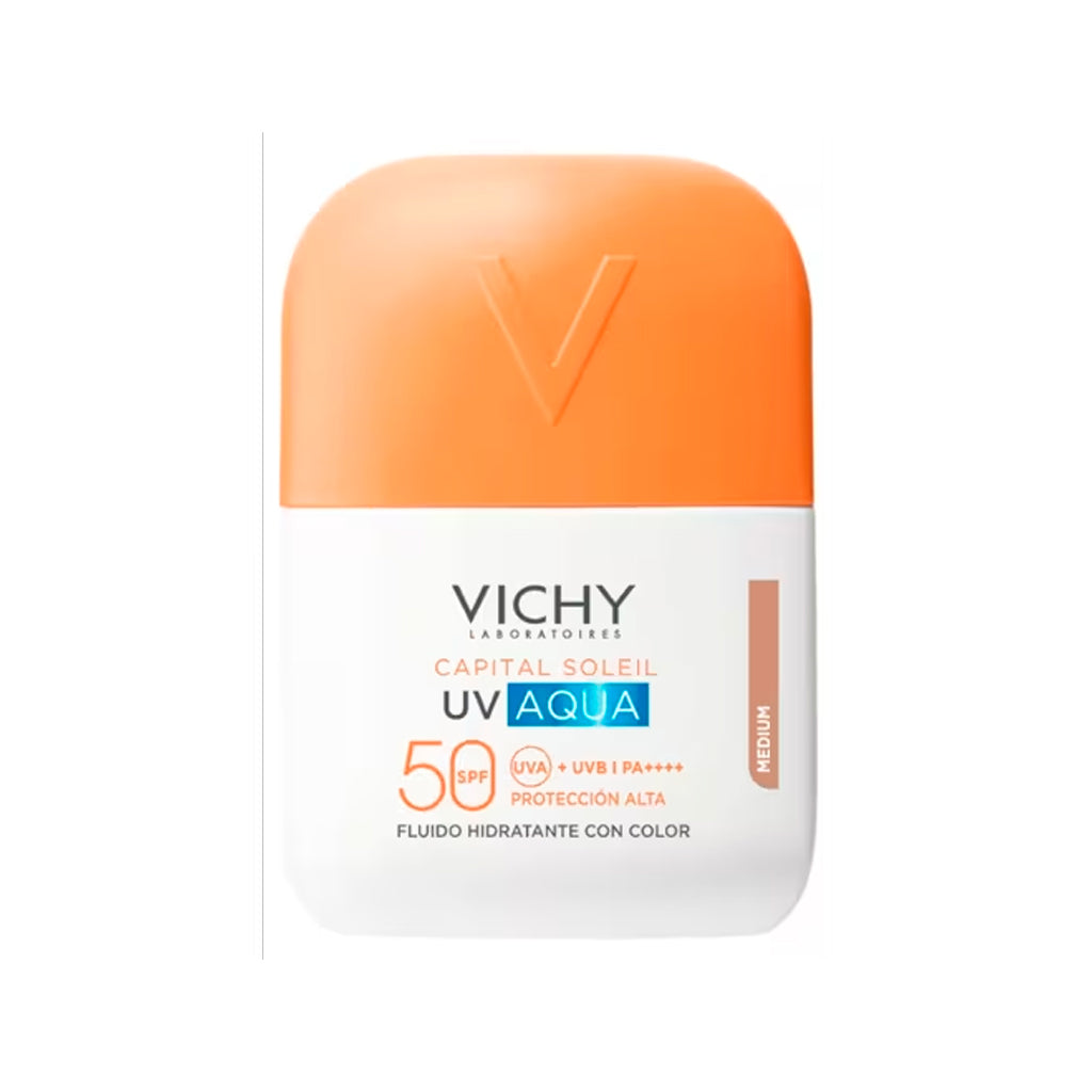Vichy Capital Soleil UV Aqua Fluido Hidratante Tom Médio SPF50+