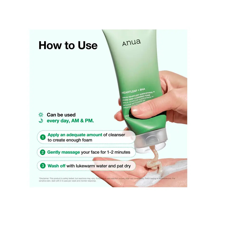 Anua Heartleaf Quercetinol Pore Deep Cleansing Foam | Love my Pharma