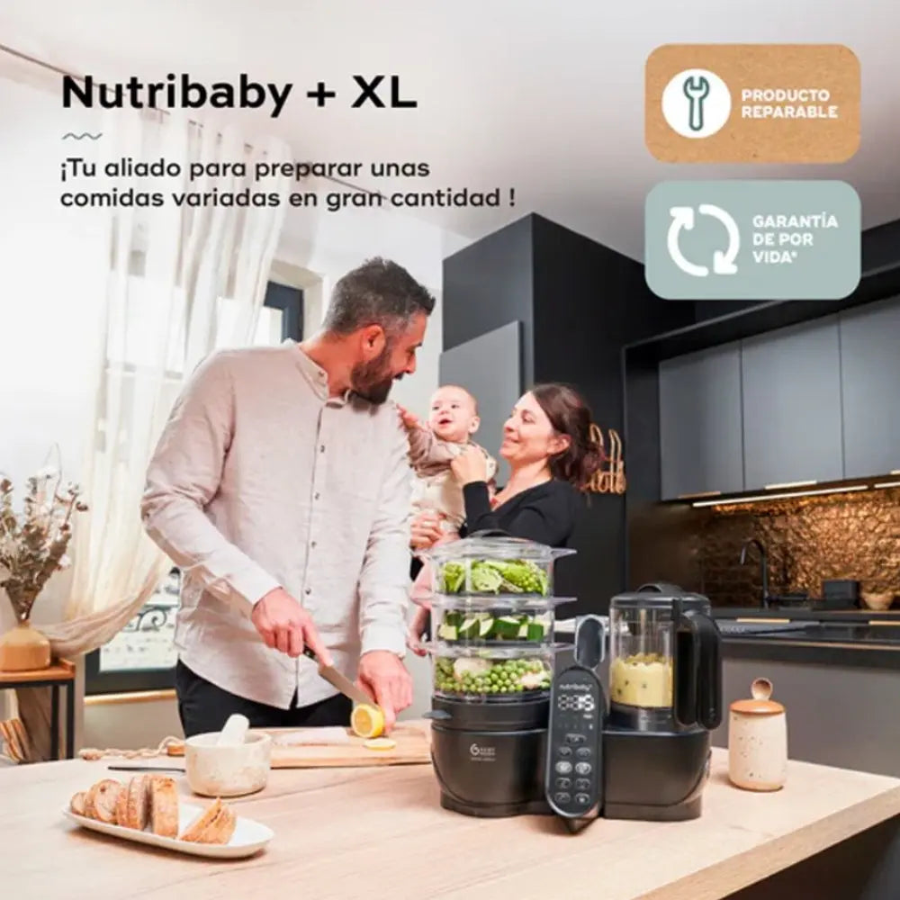 Babymoov Robot Cozinha Nutribaby XL Mineral Black - Multifunções 6 em 1 | Love my Pharma
