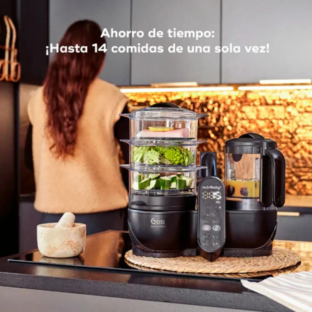 Babymoov Robot Cozinha Nutribaby XL Mineral Black - Multifunções 6 em 1 | Love my Pharma