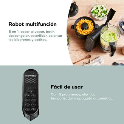 Babymoov Robot Cozinha Nutribaby XL Mineral Black - Multifunções 6 em 1 | Love my Pharma