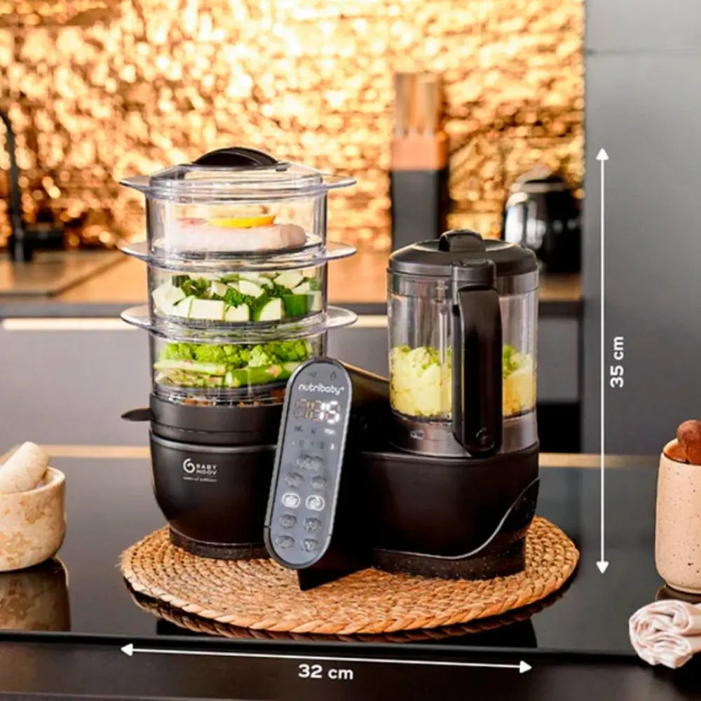 Babymoov Robot Cozinha Nutribaby XL Mineral Black - Multifunções 6 em 1 | Love my Pharma
