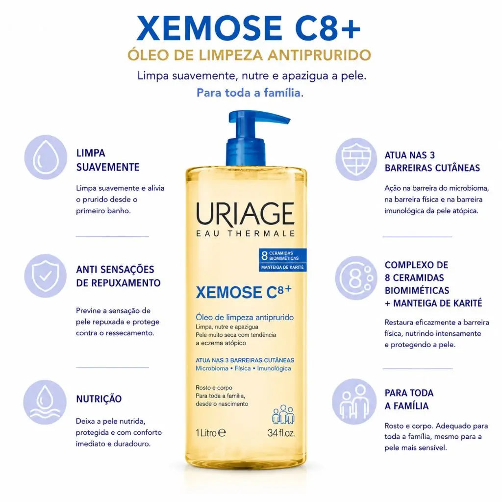 Uriage Xémose C8+ Óleo Lavante Apaziguante Uriage