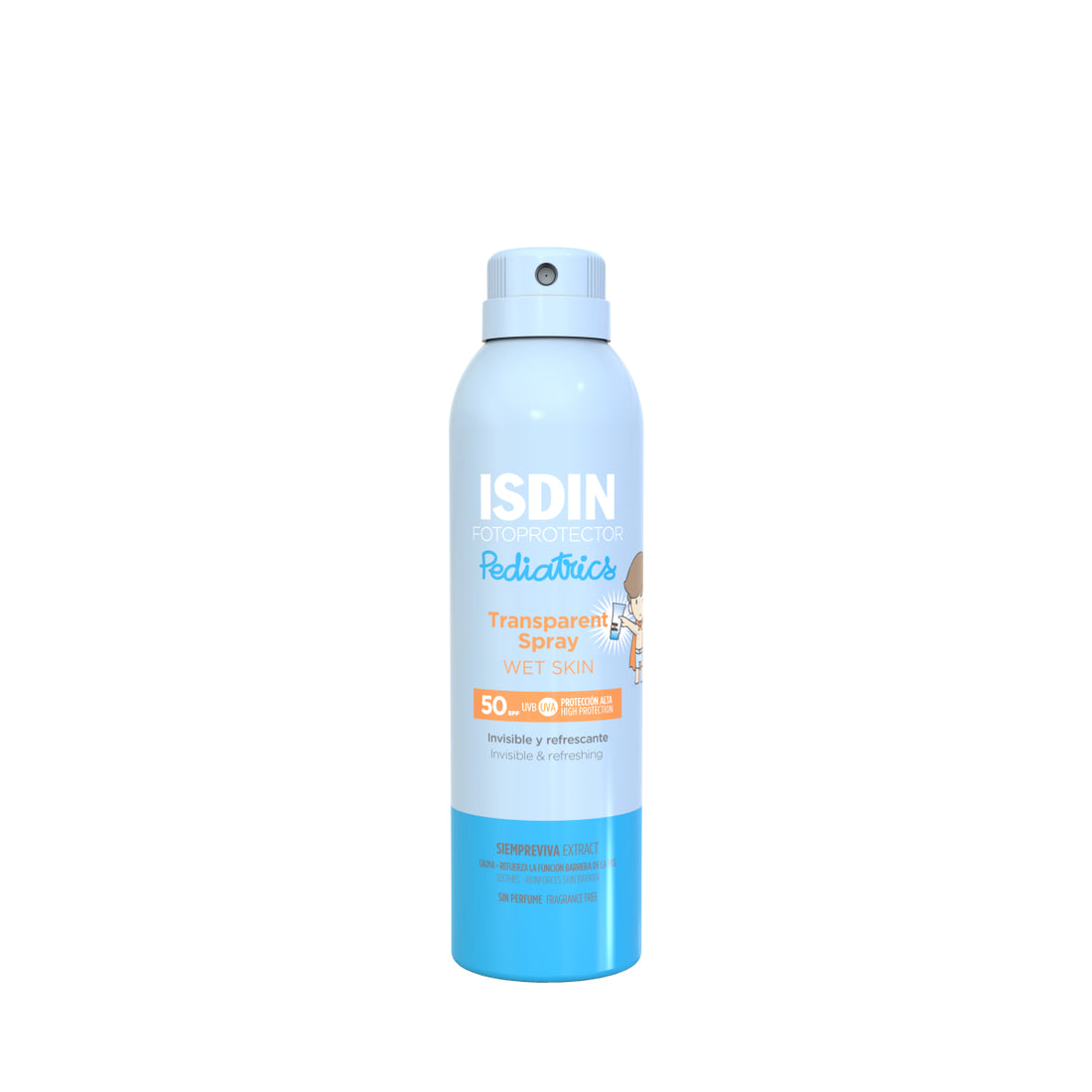 ISDIN Fotoprotetor Transparent Spray Wet Skin Pediatrics SPF50 - Love my Pharma
